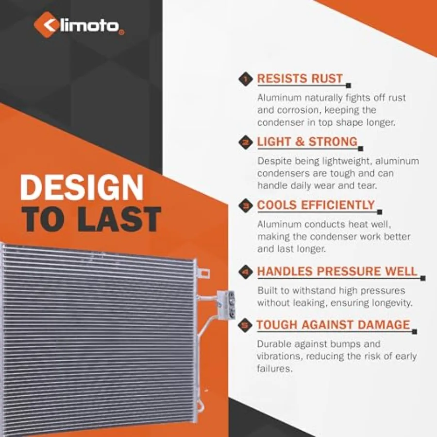 مكثف عالي الكفاءة لشاحنات شيفروليه وجي إم سي سي ك كيه سييرا سيلفرادو 1500 2500 HD 3500 مع 5.0L 5.7L 6.0L 6.5L 4.