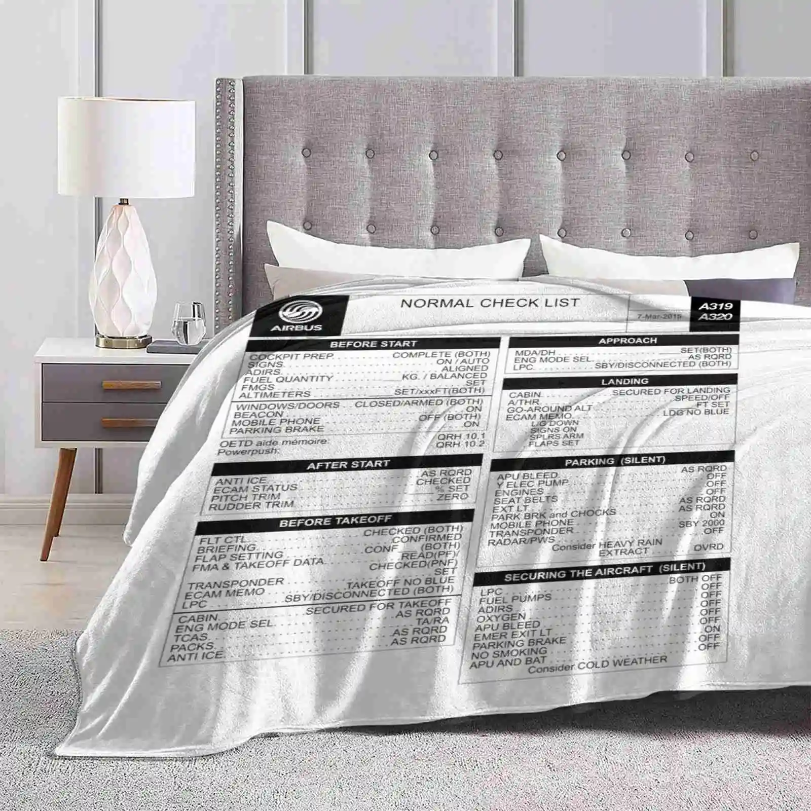 Airbus A320 Checklist Top Quality Comfortable Bed Sofa Soft Blanket Airbus Checklist A320 A319 A318 A321 Airplane Airport Fly