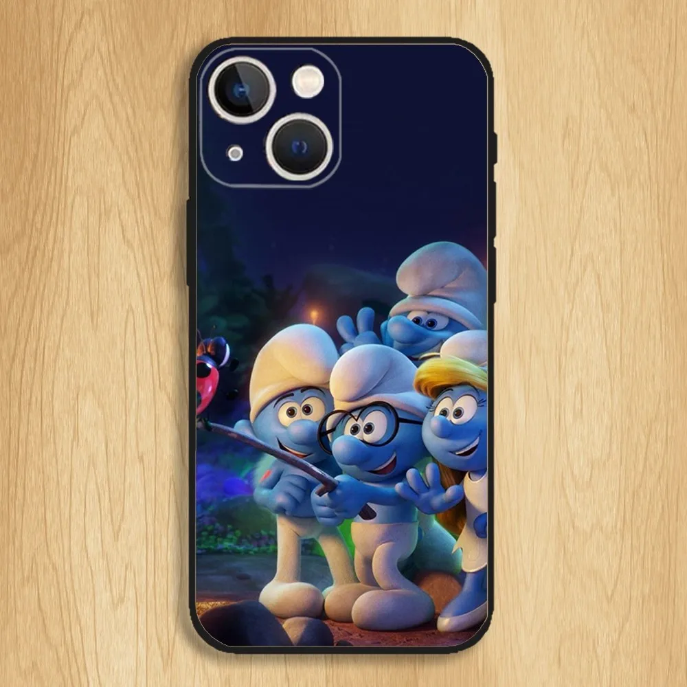 The S-Smurfs Phone Case For iPhone15,14,13,12,11,Pro,Max,Plus,Mini,X,XS,XR,8,7,6,S,Plus,SE Soft Black Case