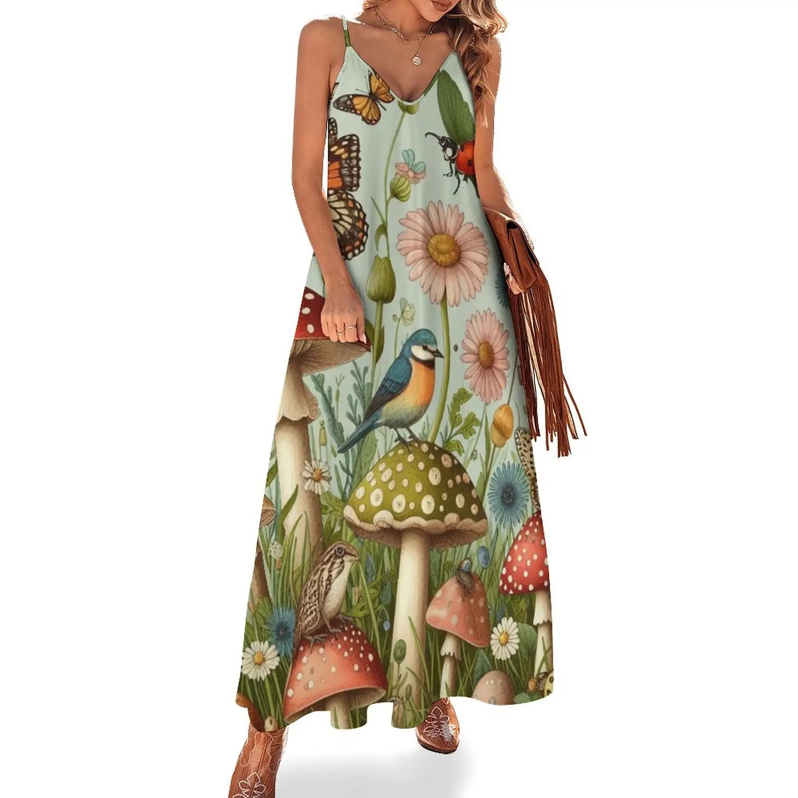 Tranquil Forest Clearing Sleeveless Dress Long dress woman cute dress