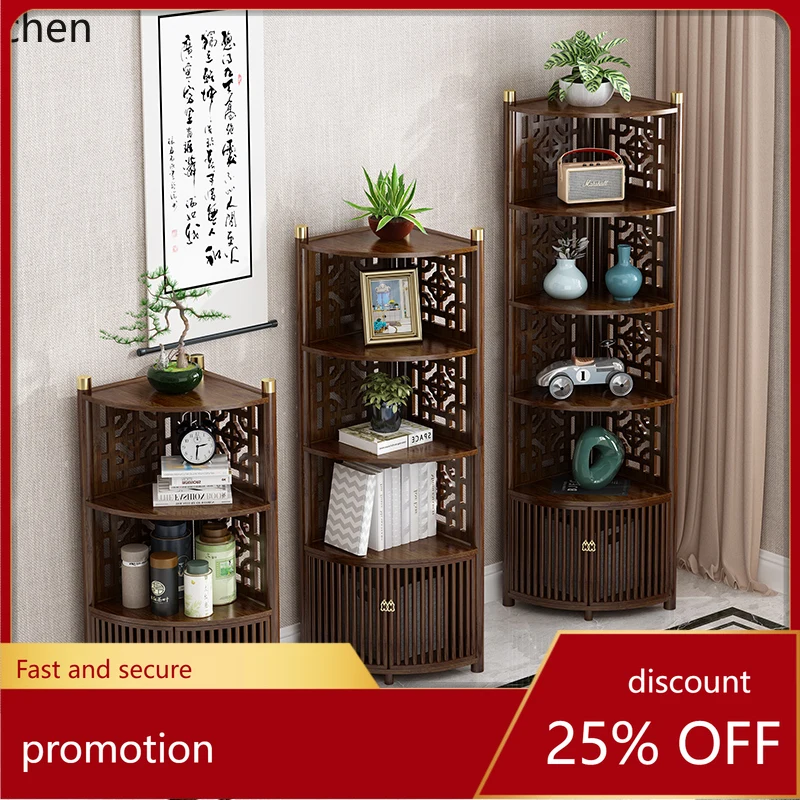 HT New Chinese Corner Bogu Rack Tea Display Rack Tea Set Antique Storage Tea Room Shelf