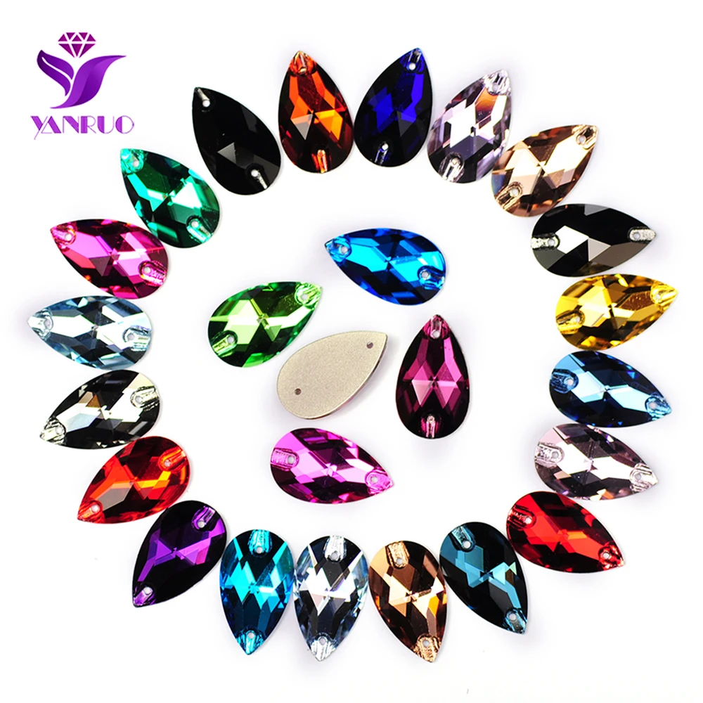 YANRUO 3230 Drop AAAAA Quality Sewing Crystal Flatback Rhinestones Sew On Stones Glass For Dresses Clothes Jewelry