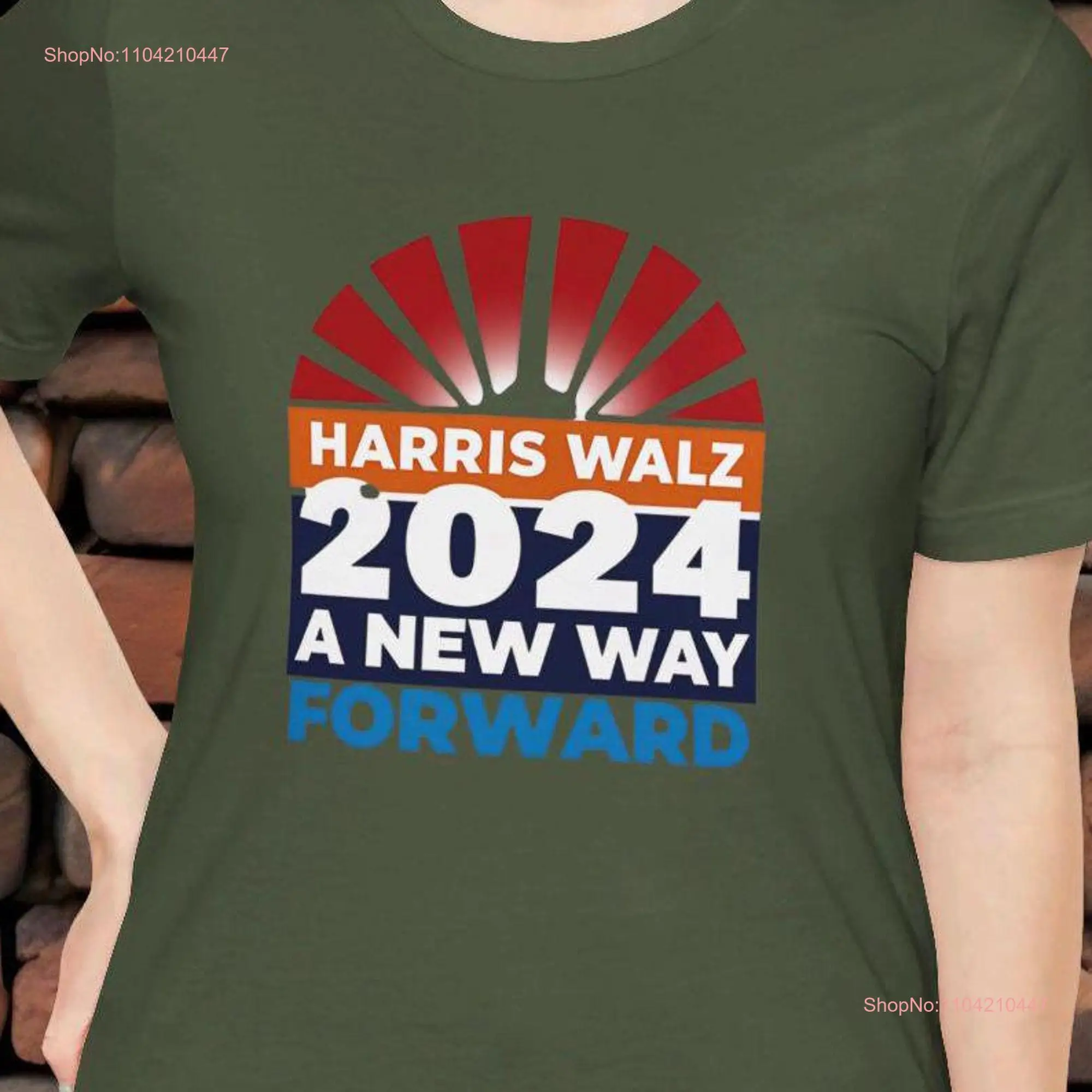 Election Year Harris Walz 2024 A New Way Forward T Shirt Campaign Casual Top Vote long or short sleeves