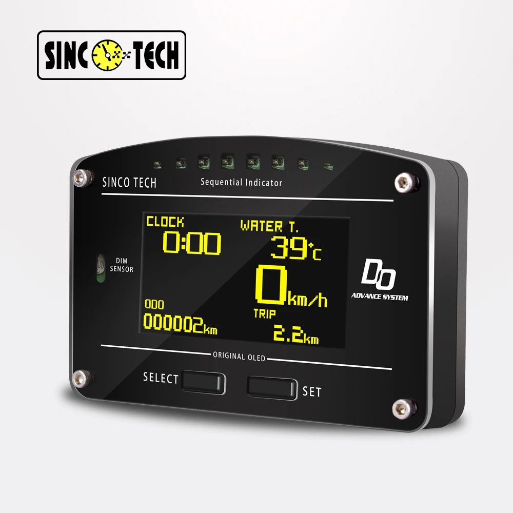 

SincoTech 2.5 '' LCD Universal Digital Gauges Race Dash Car Advance ZD Tachometer Boost Gauge Speedometer for Car (DO907)
