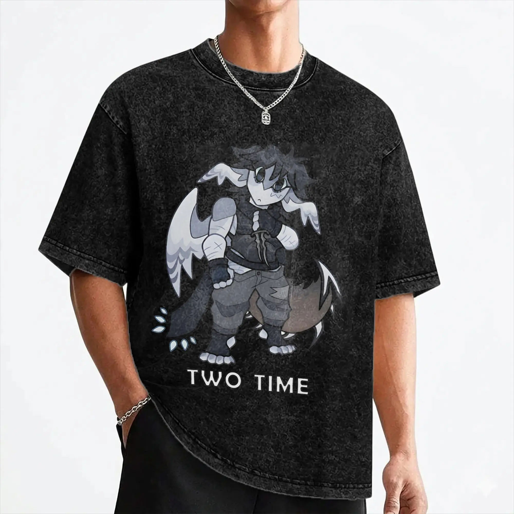 Game Forsakens Two Time T Shirt Washed Short Sleeve Harajuku T-Shirts  Retro for Men Women Streetwear Summer Tee Shirt