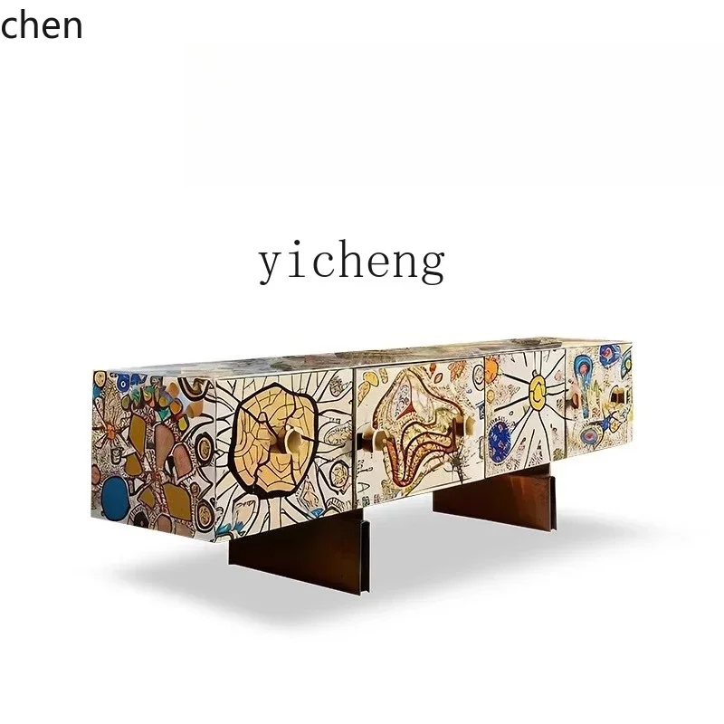 w28- lig luxury TV cabinet love creation joint painting art storage cabinet