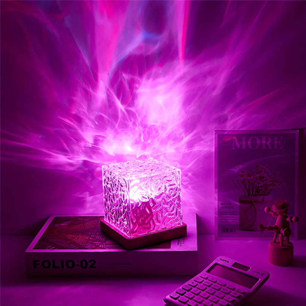 Dynamic Water Ripple Night Light 16 Color Projector Lamp Bedroom Ambient Light USB Remote Cool Wall LED Light Gaming Room Decor