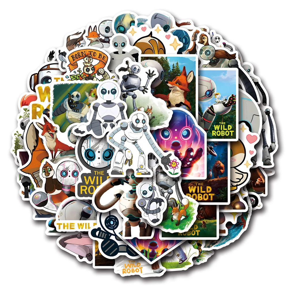 10/30/50pcs Cartoon Movie The Wild Robot Stickers Funny Kids DIY Decals Toy Water Bottle Notebook Phone Anime Graffiti Sticker