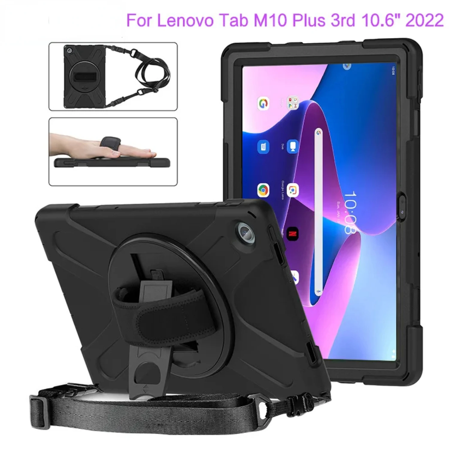 Durable Shockproof Black Protective Case for 10.6'' Tab TB-125F TB-128F Xiaoxin Pad 2022 - Reliable Armor Cover for M10 Plus 3rd