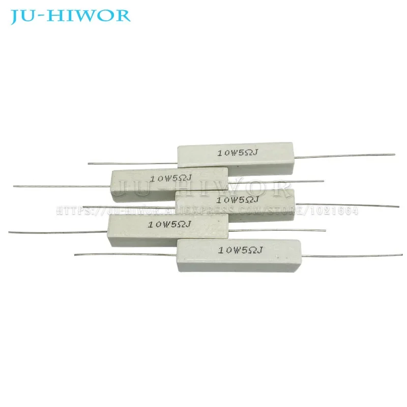 5pcs 10W 5% SQP Cement Resistor 0.1 0.22 0.33 0.5 1 1.2 1.8 2 2.2 3 3.3 3.6 4.7 5 8 10 15 20 25 30 100 K R ohms Power Resistance