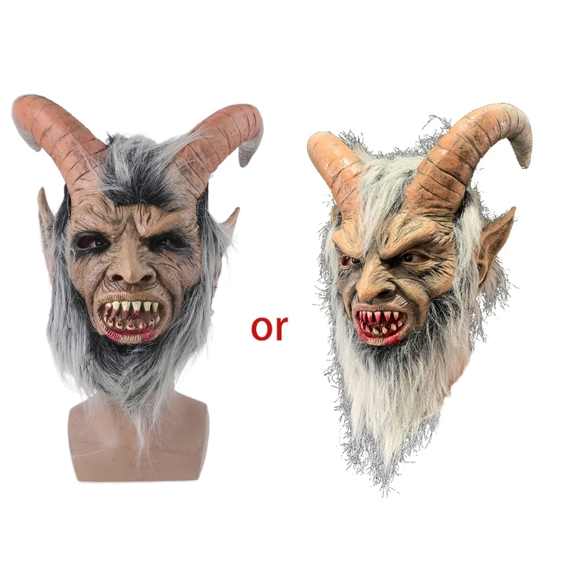 

Scary mask devil Horn latex Masks Halloween movie cosplay decoration Festival Party Supply props Adults Ho