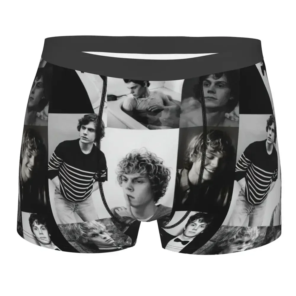 Man Evan Peters Collage Boxer Shorts Panties Soft Underwear Actor Movie Homme Printed Underpants