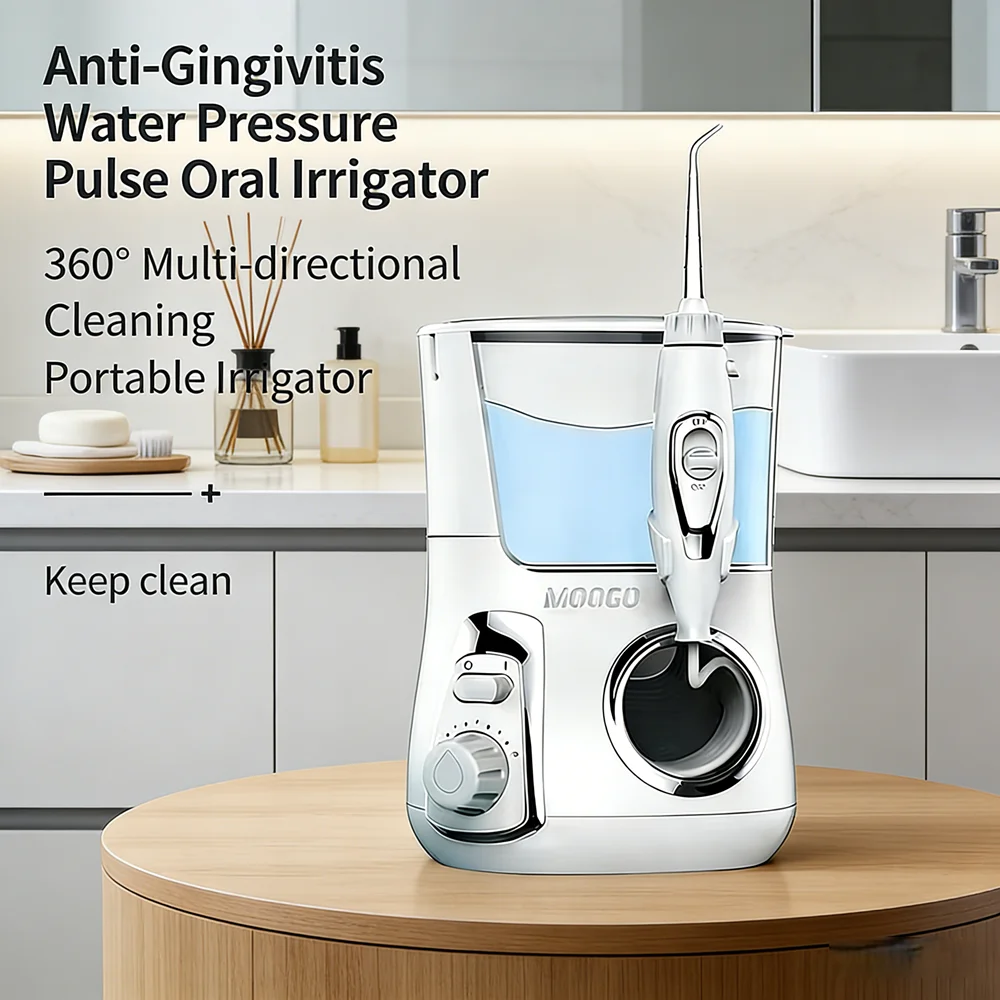 

Электрический ирригатор для полости рта, 10 режимов, 800 мл, настольный прибор для чистки зубов с 5 насадками