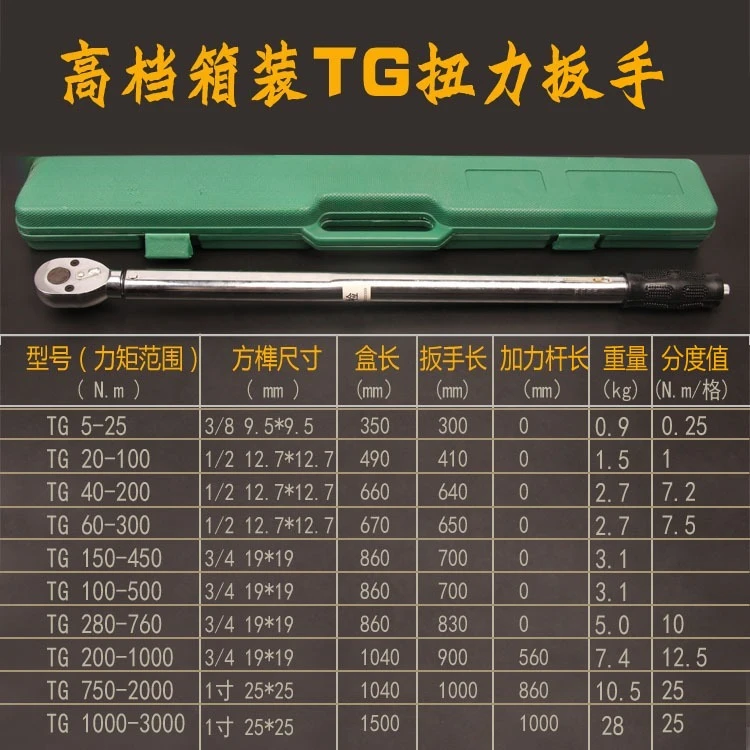Preset torque wrench High precision and large torque adjustable industrial grade