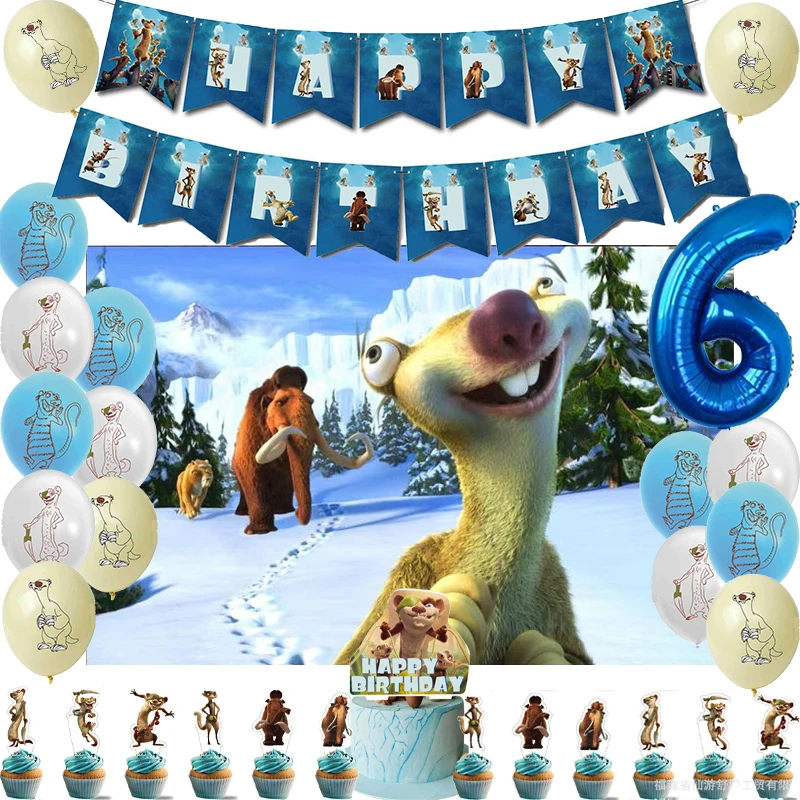 Ice Age Theme Birthday Party Decoração, Pano de Balão, Topper Do Bolo, Fontes Do Partido, Baby Shower