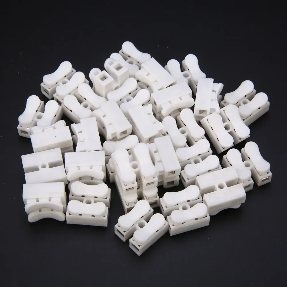 CH2 Quick Splice Lock Wire Terminals, 2 Pins Electrical Cable Connectors for LED Strip Lights