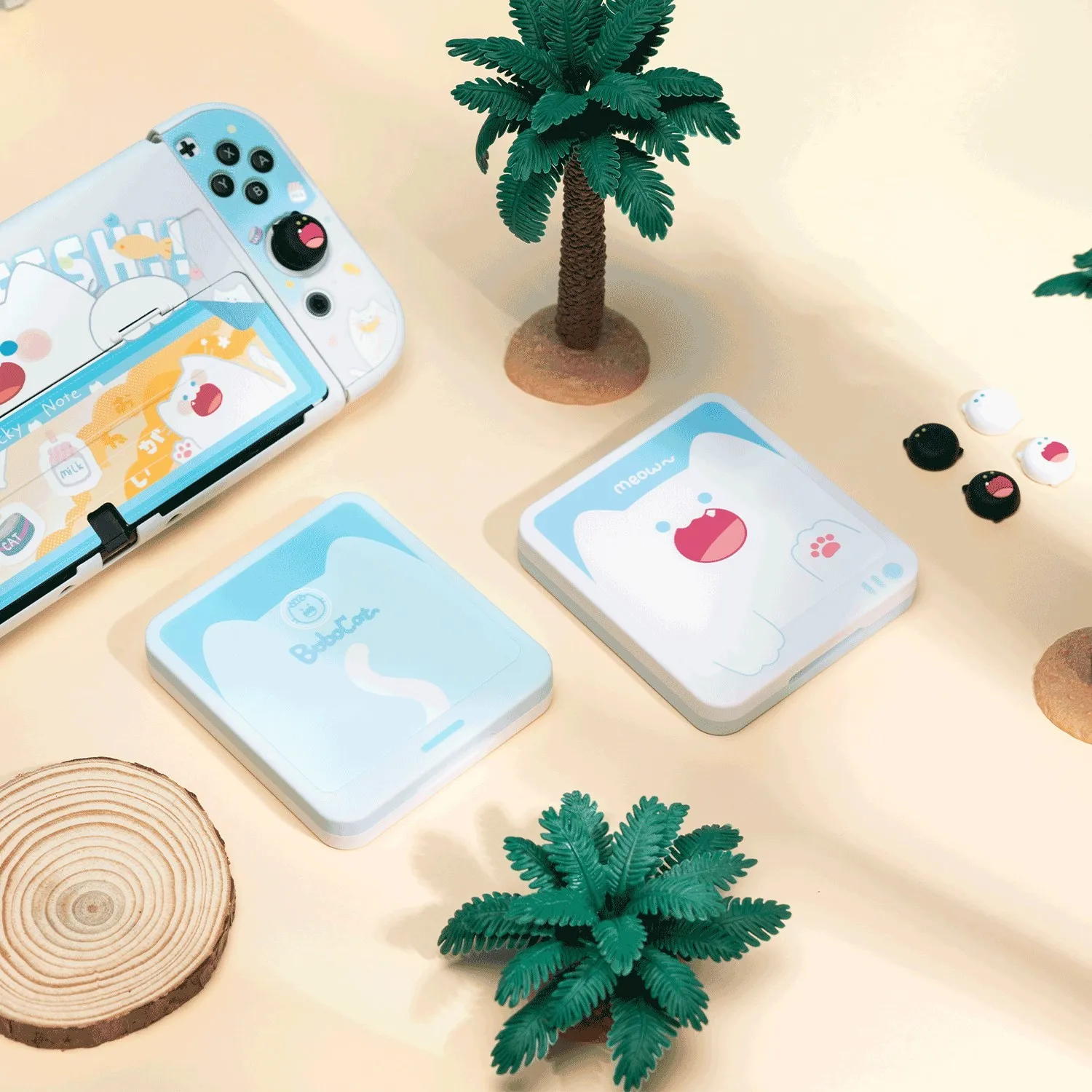 Geekshare nintendo switch oled caso bonito bobo gato série manche tampas escudo duro para nintend interruptor oled ns acessórios do jogo