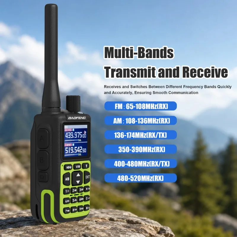 BAOFENG MINI-5 Walkie Talkie 2200mAh APP Bluetooth Programming AM/FM Type-C Dual PTT NOAA Long Range Ham Radio Upgrade UV-5RMini