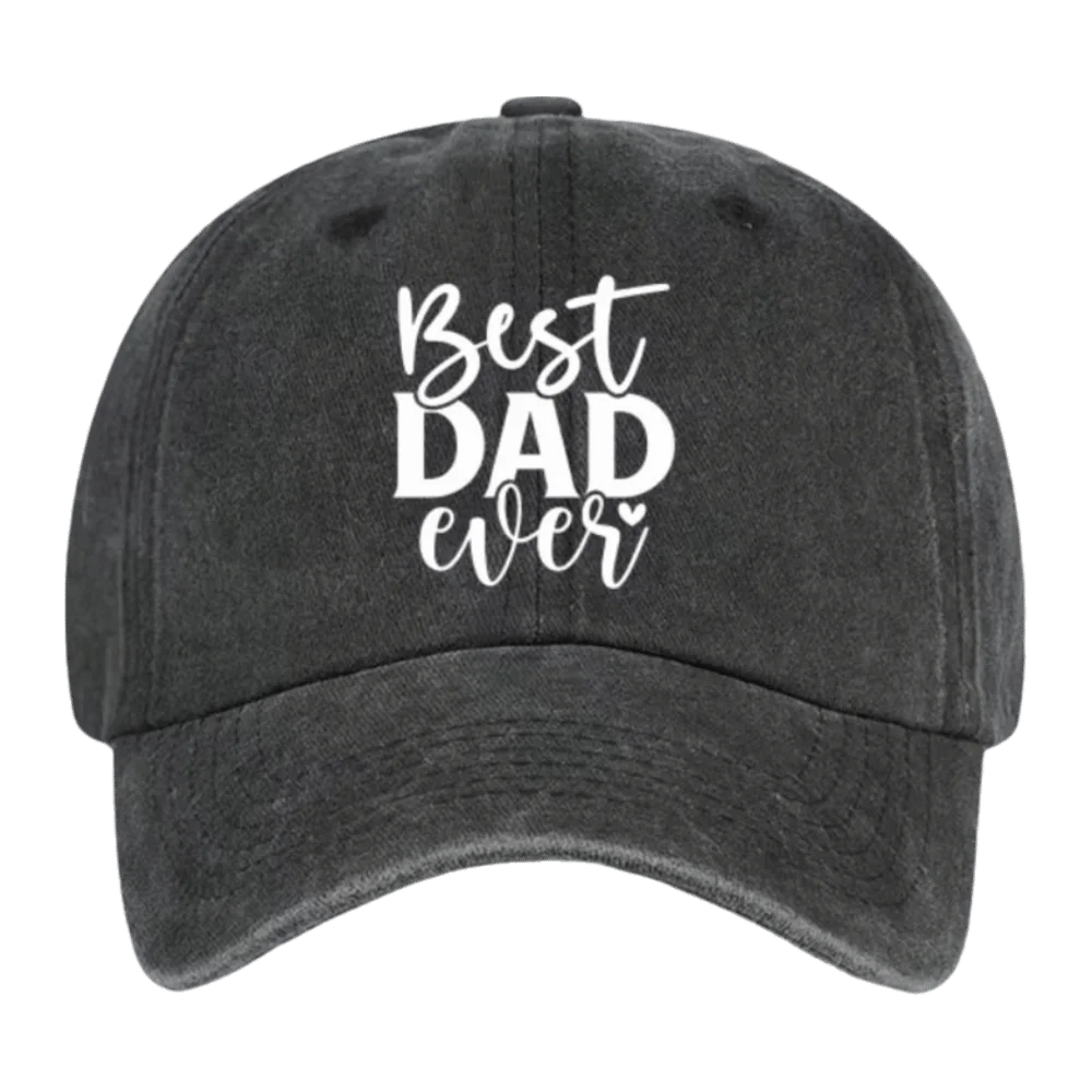 Retro Washed Cotton Best Dad Ever Hats Curved Brim Hip-hop Dad Hat Distressed Adjustable Sun Hat For Men