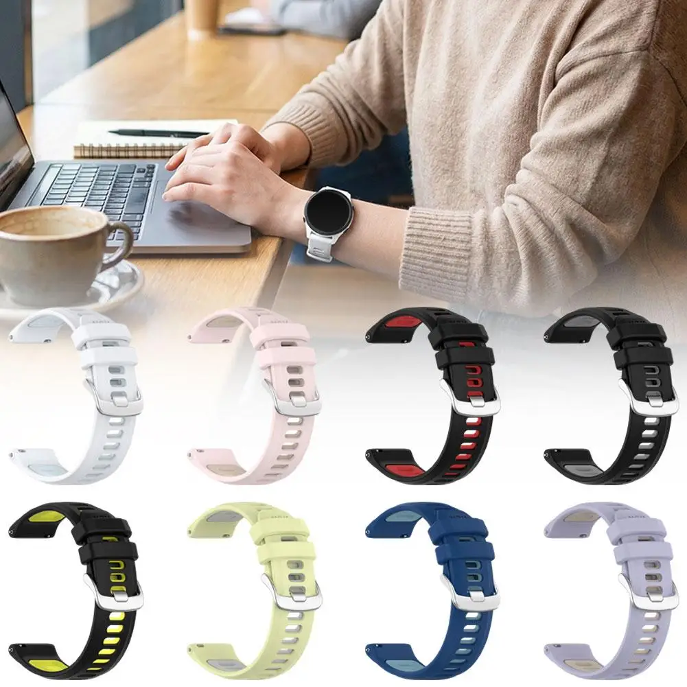 Replacement Silicone Watch Band for Garmin Forerunner 170 70 20mm Dual Color Soft Skin-Friendly Sport Wrist Strap Multiple Color