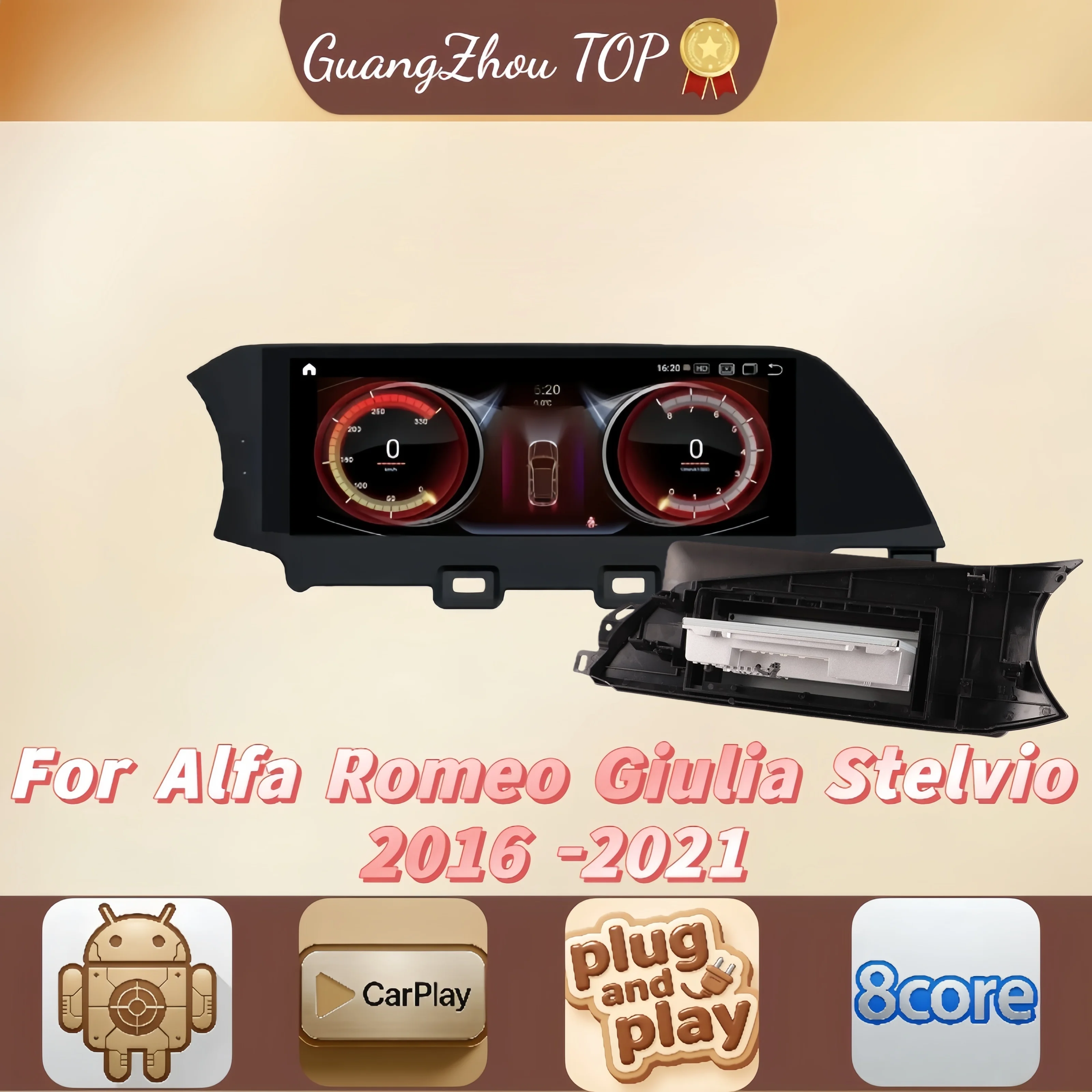 For Alfa Romeo Giulia Stelvio 2016 2017 2018-2020 2021 24 Stereo Audio Screen GPS Navigation Carplay Android Auto Car Multimedia