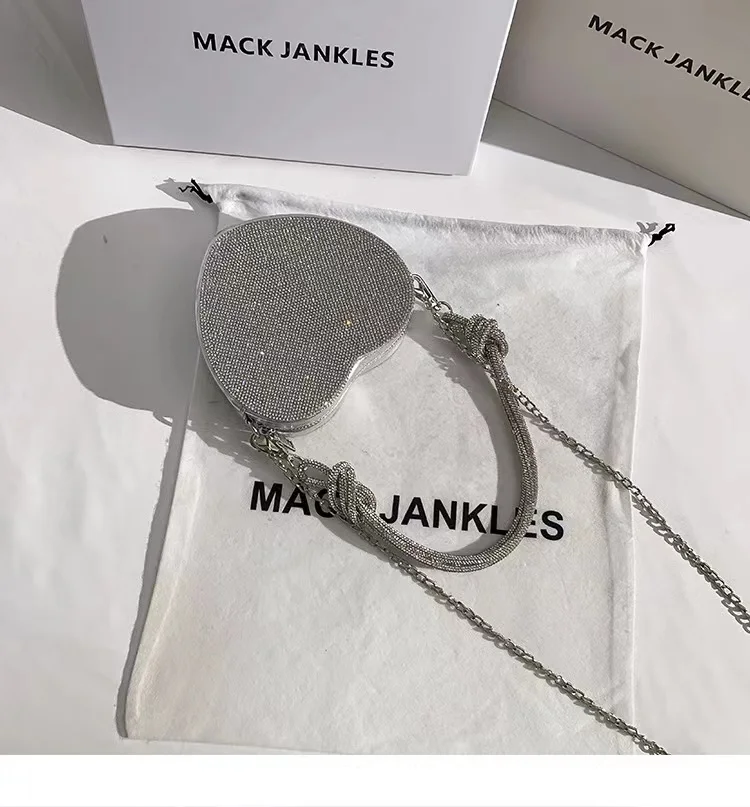 

Женская сумка в форме сердца с блестками и стразами, роскошная вечерняя сумка, клатч для свадьбы и вечеринок, сумка через плечо