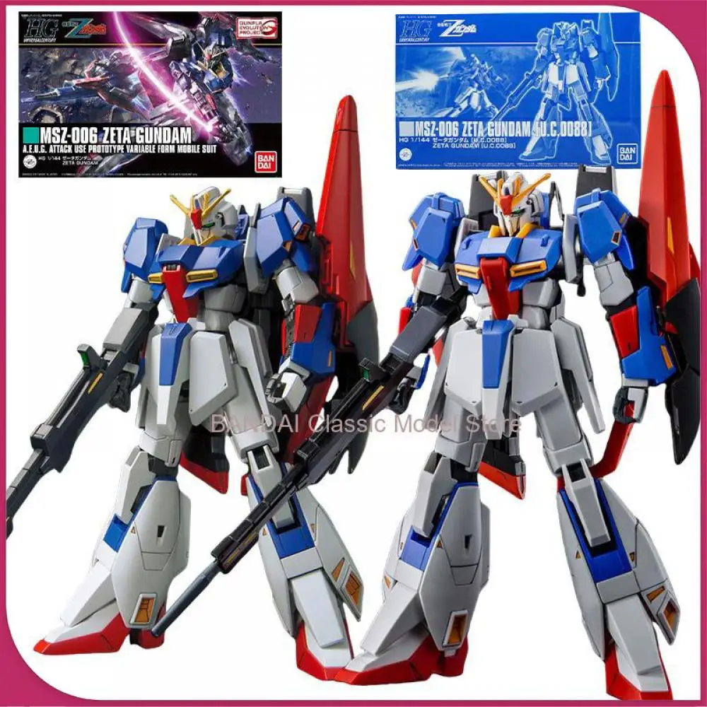 

Bandai Gundam Model Kit HG 1/144 MSZ-006 Zeta Gundam U.C.0088 Anime Figures Collection Gunpla Mobile Suit Toys for Boys Gifts