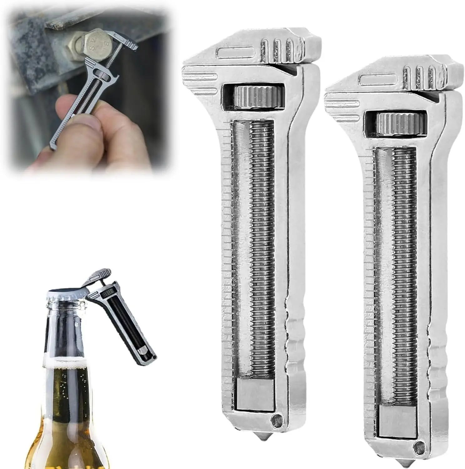 

Mini Multitool Wrench, Compact Titanium Multitool Multifunctional Bottle Opener Mini Alloy Multi-Tool for Everyday Prep