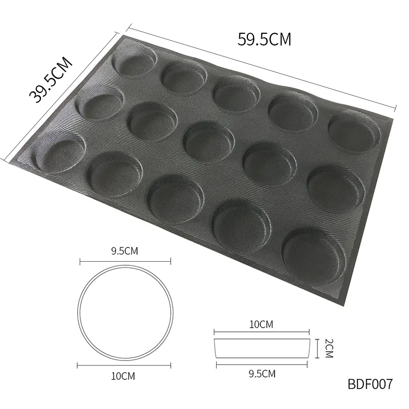 Imagem -03 - Boussac Marca Silicone Antiaderente Burger Molde Respirável Molde de Cozimento de Pão Crocante Esteira