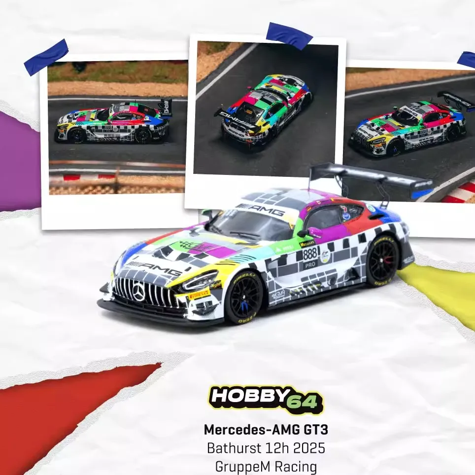 TW 1/64 Scale Mercedes-AMG GT3 Bathurst 12 Hour 2025 GMR #888 Racing Diecast Car Model Simulation Collection Cars for Boy Gift