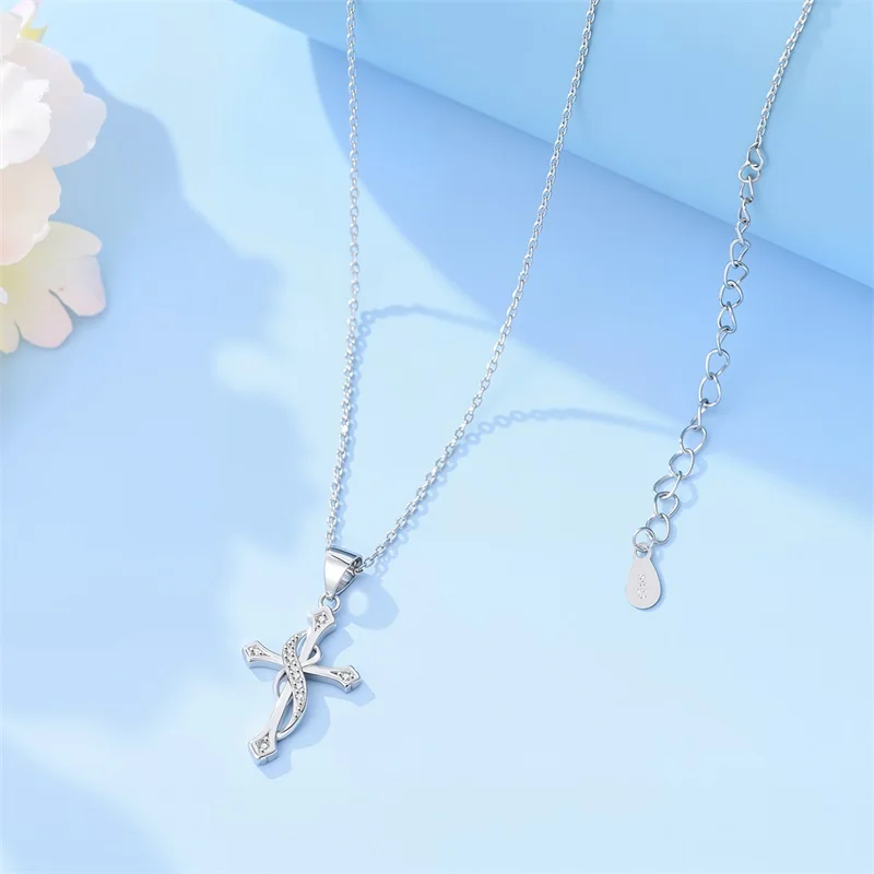 2026 Popular 925 Sterling Silver Cross Brilliant Necklace For Women Friends Fine Birthday Graduation Anniversary Jewelry Gifts