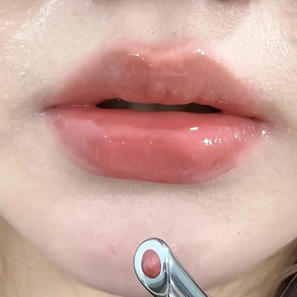 Lucidalabbra Idratante a lunga durata Adatto a tutte le pelli Testa di pennello in ferro Gelatina Lucidalabbra Idratante Tinta per labbra Rossetto Regalo