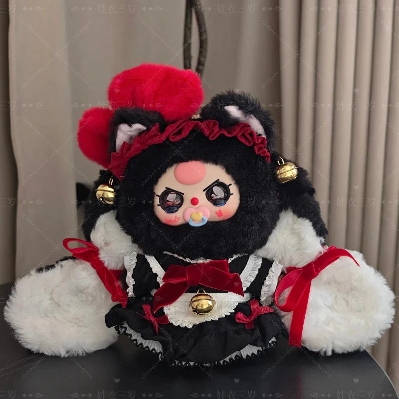 

【 Only For Baby Clothes 】20cm Cotton Doll Baby Clothes Baby Three Little Rabbit Back Cat Maid Set Bell Cat Ear Headband Cute