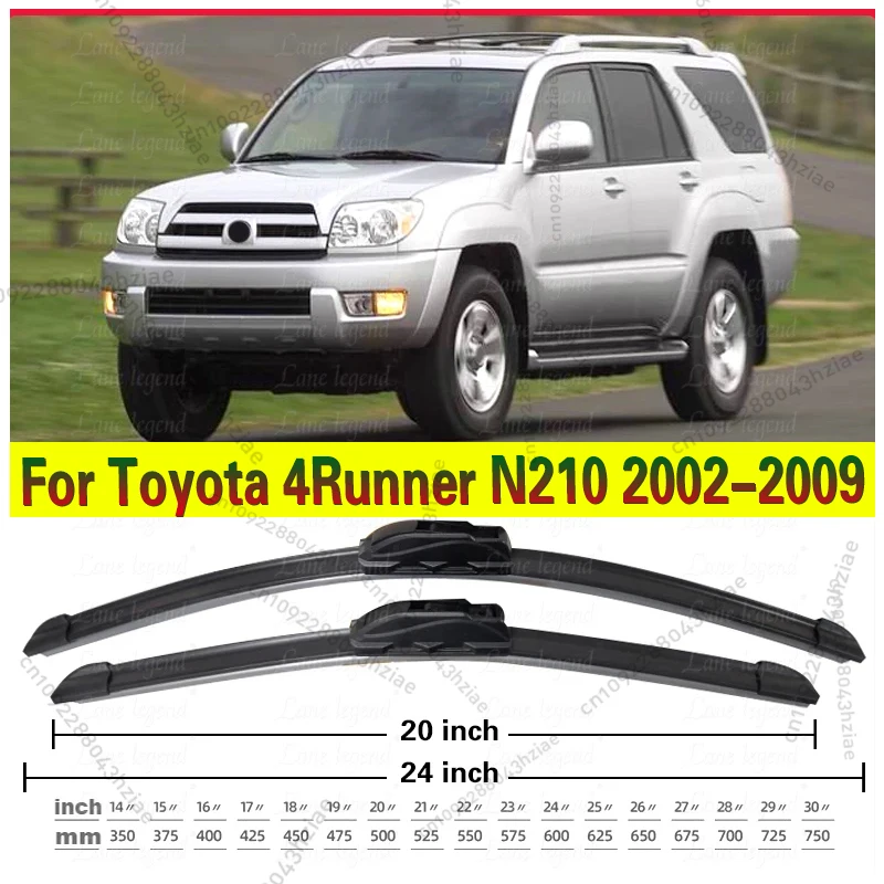 

Для Toyota 4Runner N210 2002-2009 щетки стеклоочистителя переднего стекла, щетки, резак, аксессуары 2003 2004 2005 2006 2007 2008 24 "+ 20"