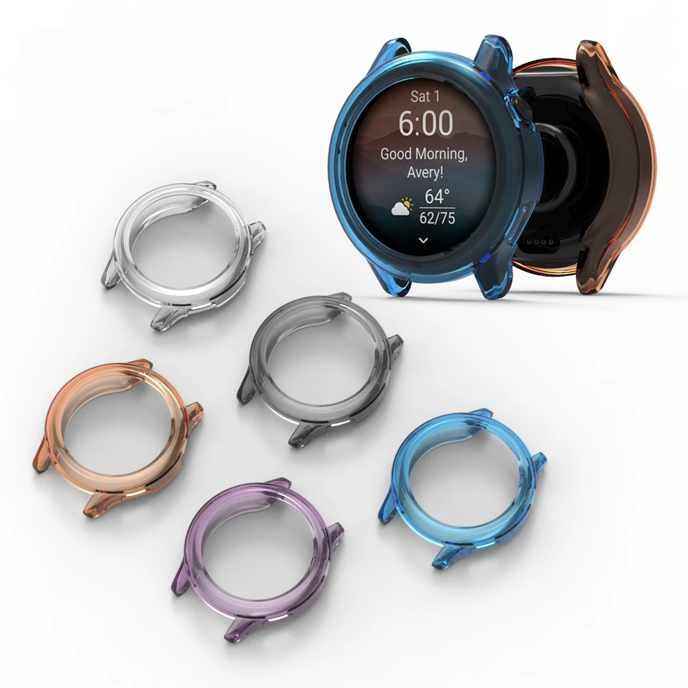 Clear Bumper Shell Frame Protector Cover for Garmin Watch Active 6 TPU Half Pack Watch Case for Garmin Vivo Active 6 Accessories