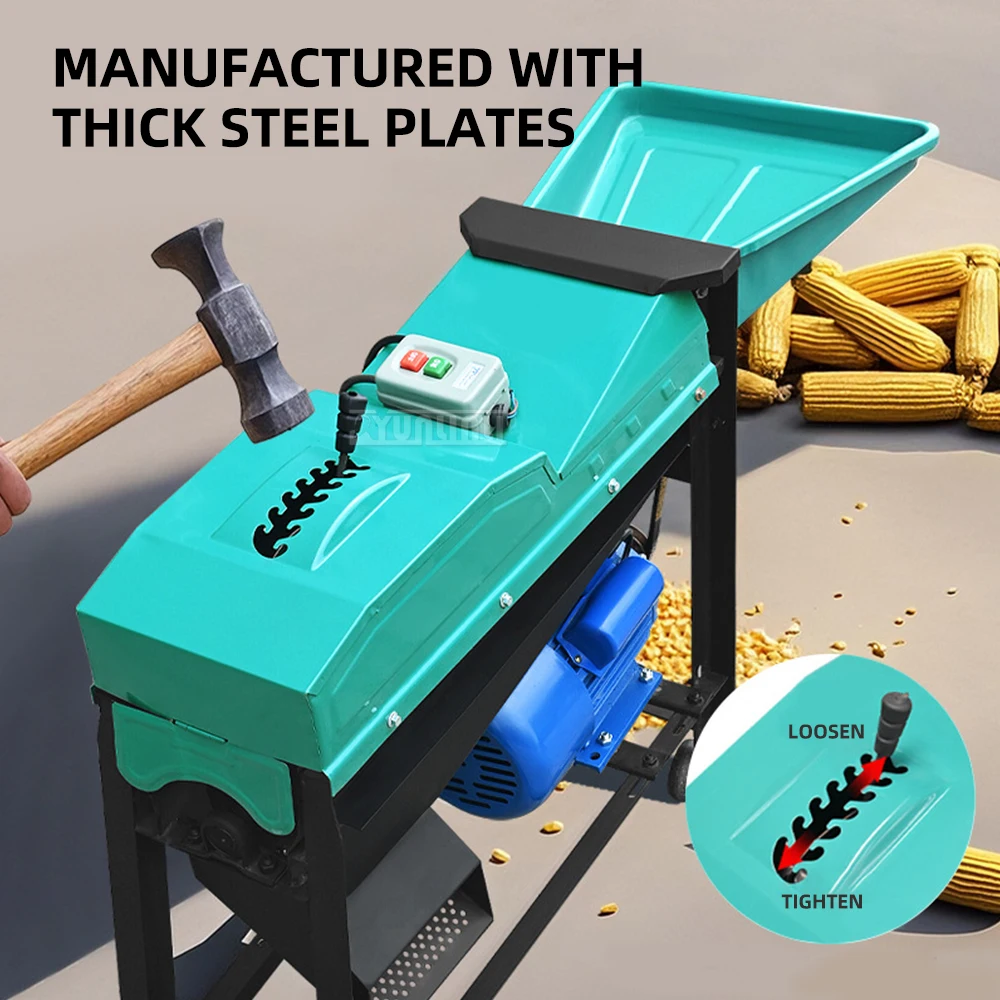 ماكينة درس الذرة الكهربائية أوتوماتيكية بالكامل أسطوانة مزدوجة منزلية صغيرة