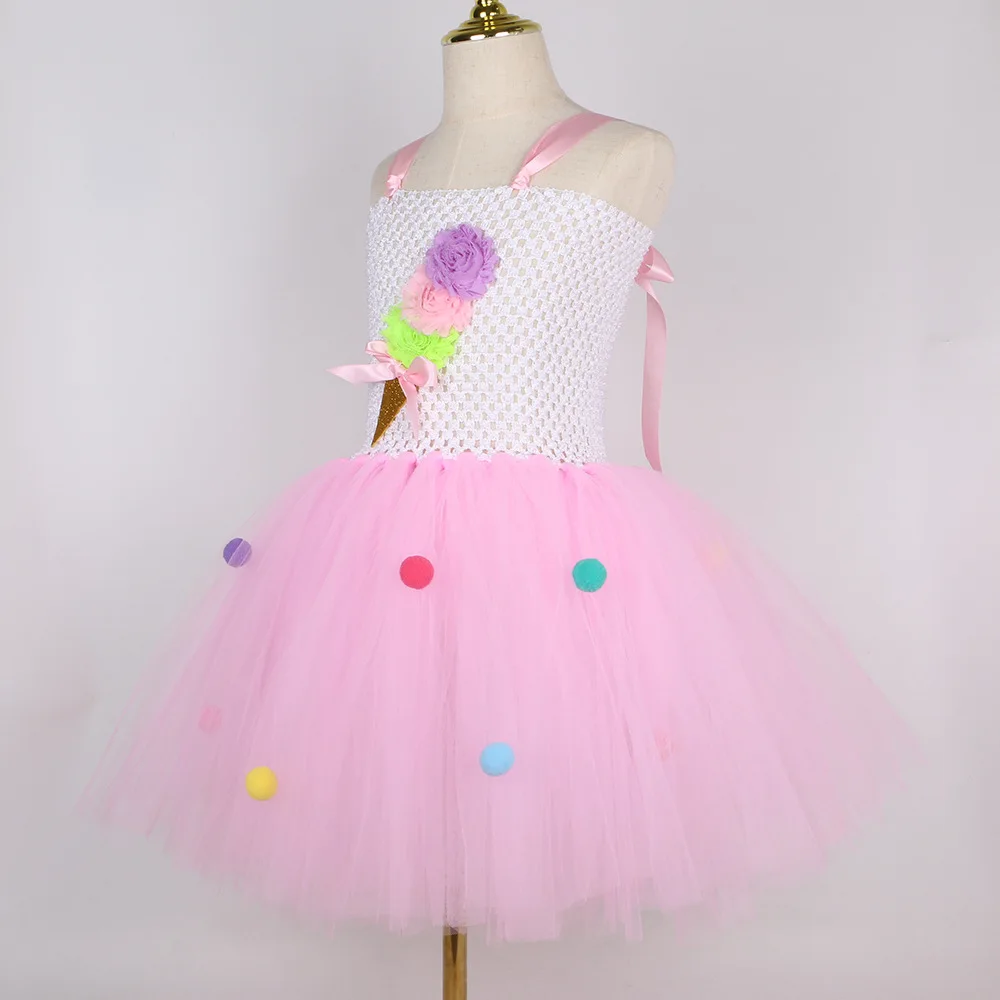 Girls Candy Ice Cream Birthday Costumes for Kids Baby Cake Smash Party Tutu Dress Newborn Photoshoot Outfit Cute Princess Tutus