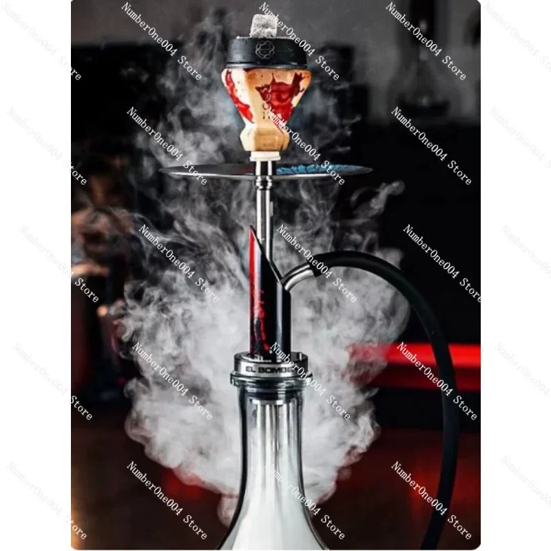 

Single Tube Stainless Steel Hookah Portable Glass Bottle Shisha Smoking Kit