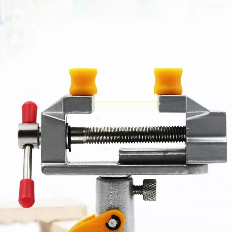 Vacuum Base Vise 0-30mm Jaw Width Pivots Multi-Angle Rotate 360 Degree, Portable Table Vise for Various Smooth Work Surfaces