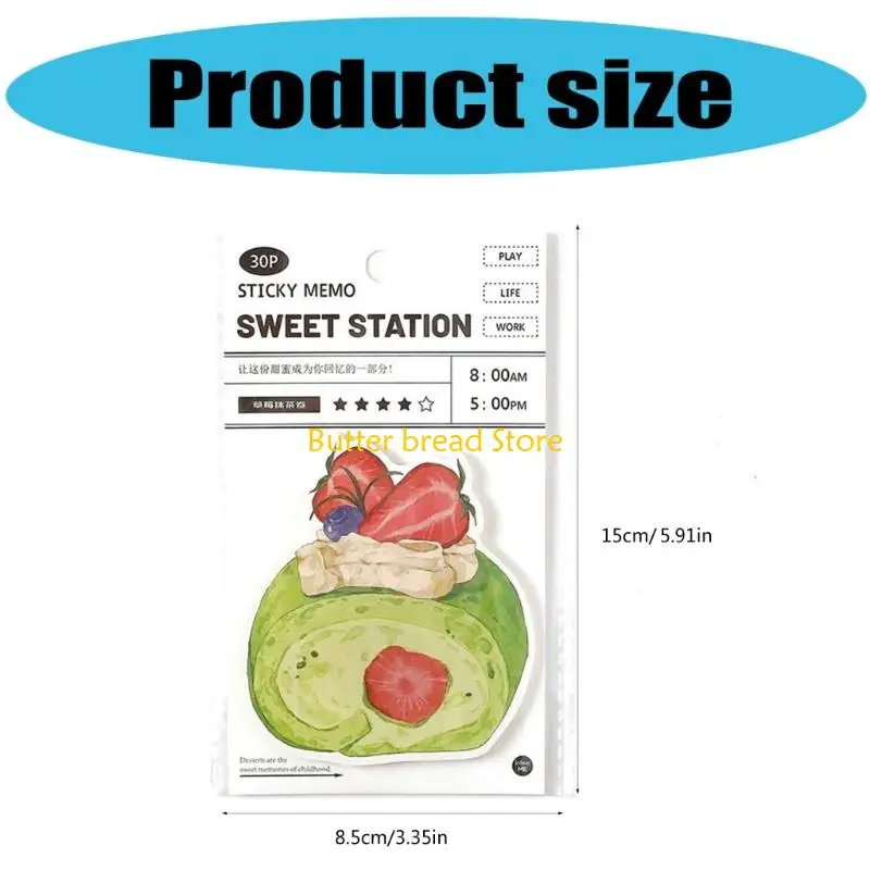 W89C Sweet Station Serie Klebriger Notiz Einfacher Notizpolster Schöne Memos Pad für die Schule