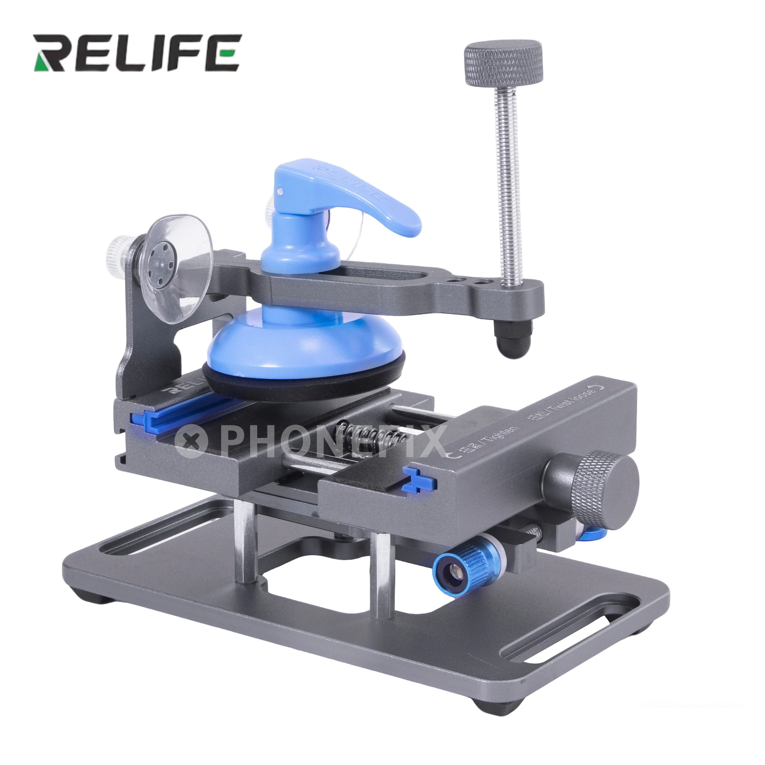 2026 NEW RELIFE RL-601SL Plus Universal 360° Rotating Fixture Clamp Holder for IP17 Samsung Huawei Remove the Back Cover Glass