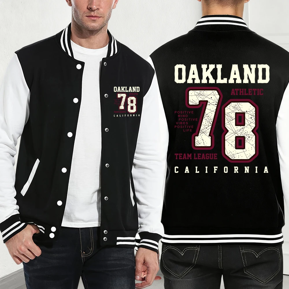 

Куртки Team League California с принтами 78, мужские осенние карманные бейсбольные майки, повседневные свободные пальто, уличная флисовая теплая мужская одежда