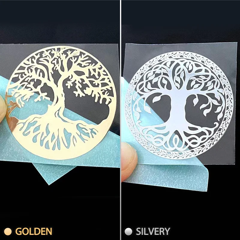 Creative Personality Pattern Wealth Tree Abundant Tree Metal Stickers Mobile Phone Back Shell Back Stickers Computer Decorative