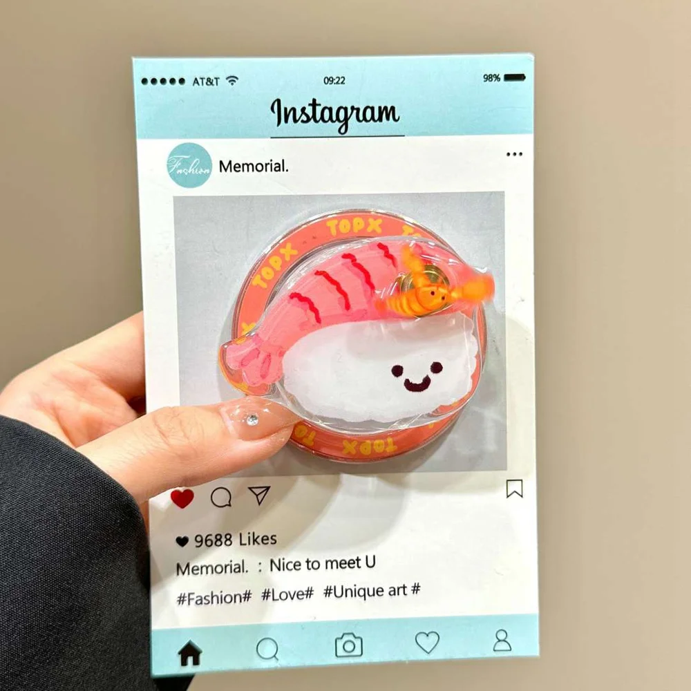 Soporte magnético de Sushi giratorio con dibujos animados coreanos, soporte para teléfono, agarre Tok GripTok, soporte para iPhone 17 16, accesorios Magsafe