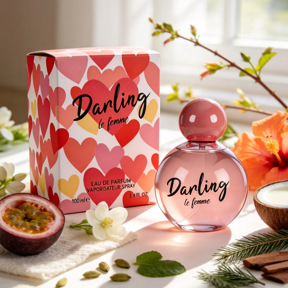 

Womens 3.4oz EDP Darling Le Femme Passionfruit Jasmine Coconut Milk Fruity Floral Woody Long-Lasting for Party & Daily Wear Gift