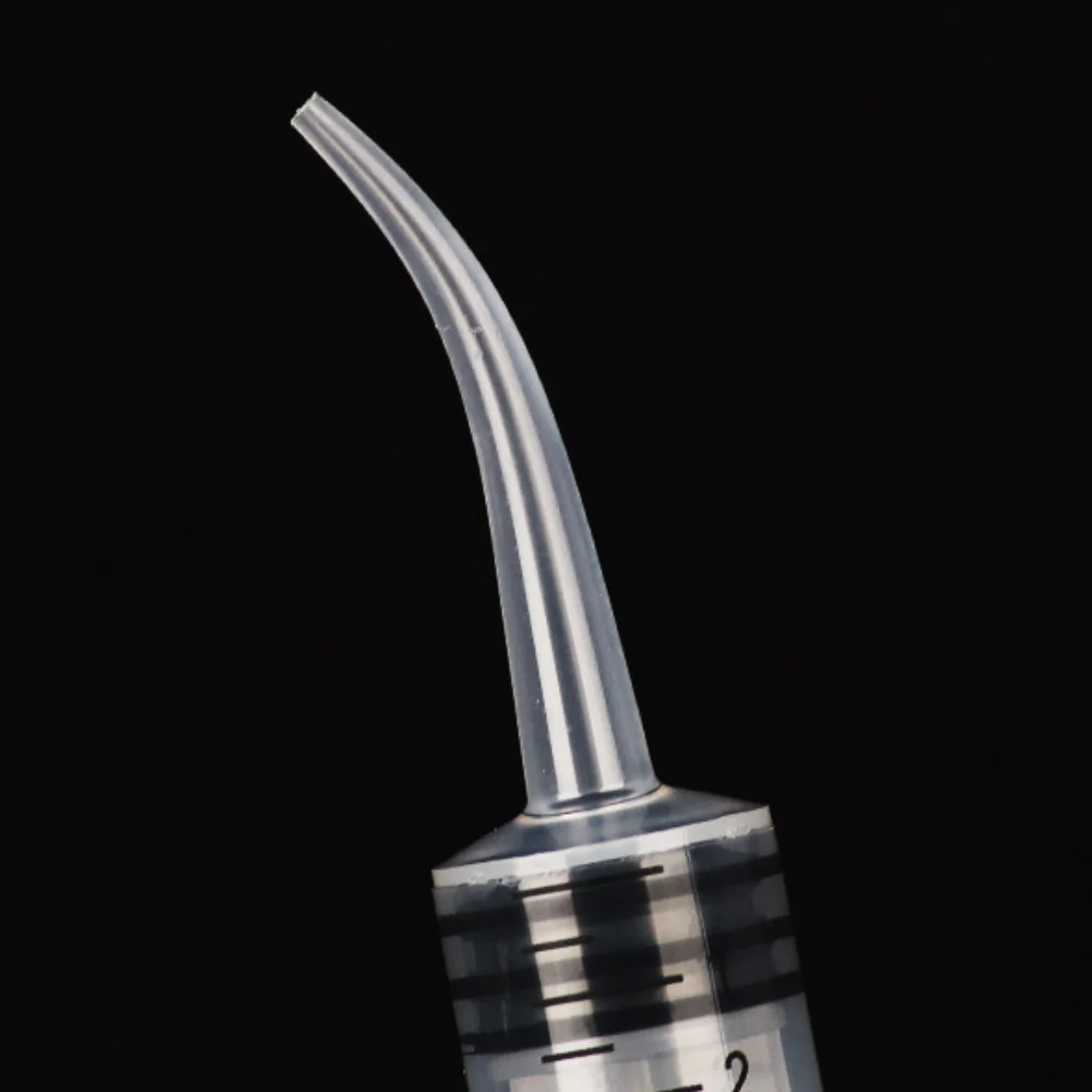 AG Curved Tip Dental Syringe Disposable Clear Needle Tube Oral Irrigation Applicator for Dental Hygiene Care