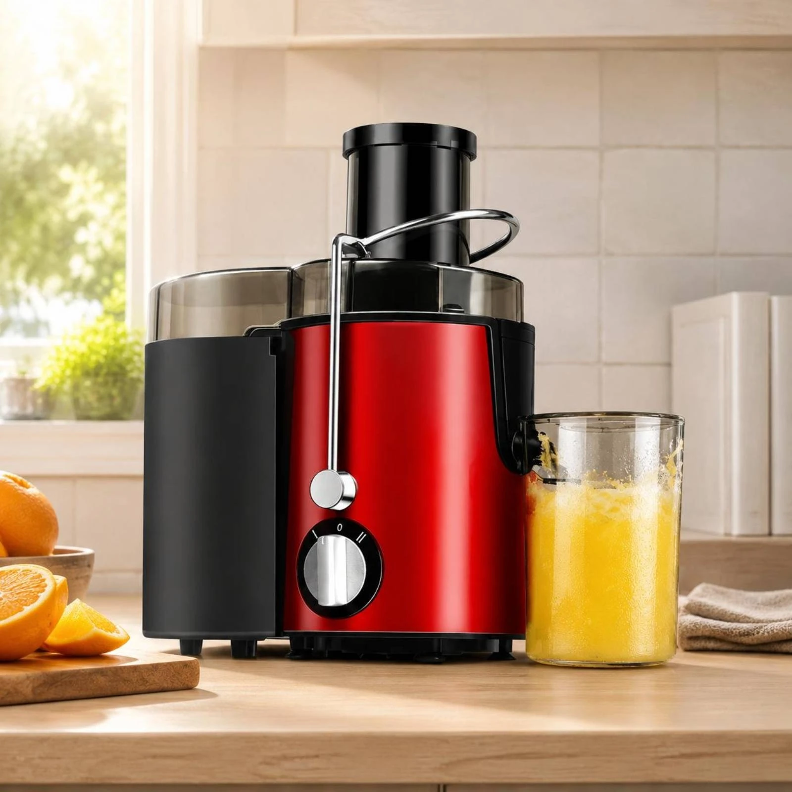 Automatic Juicer Wide Feed Chute Fruit and Vegetable Juicer Juice Extractor Easy to Clean for Cafe