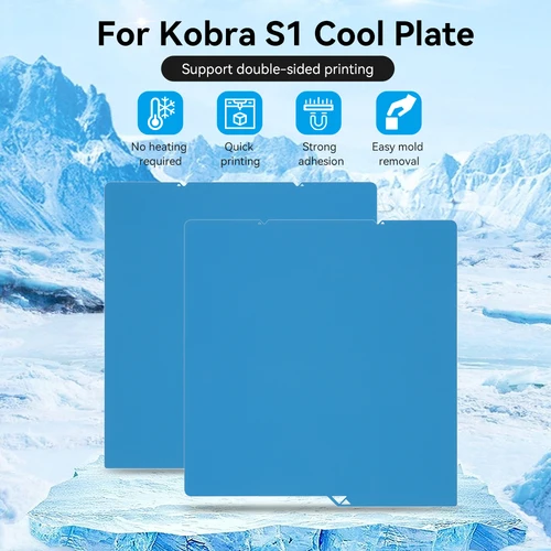 Imagen 2 del producto Nuevo Kobra S1 Impresora 3D Placa fría Cama de impresora 3D de doble cara 200x200 mm Esmerilado (Compatible PLA/PETG) Accesorios de impresora 3D