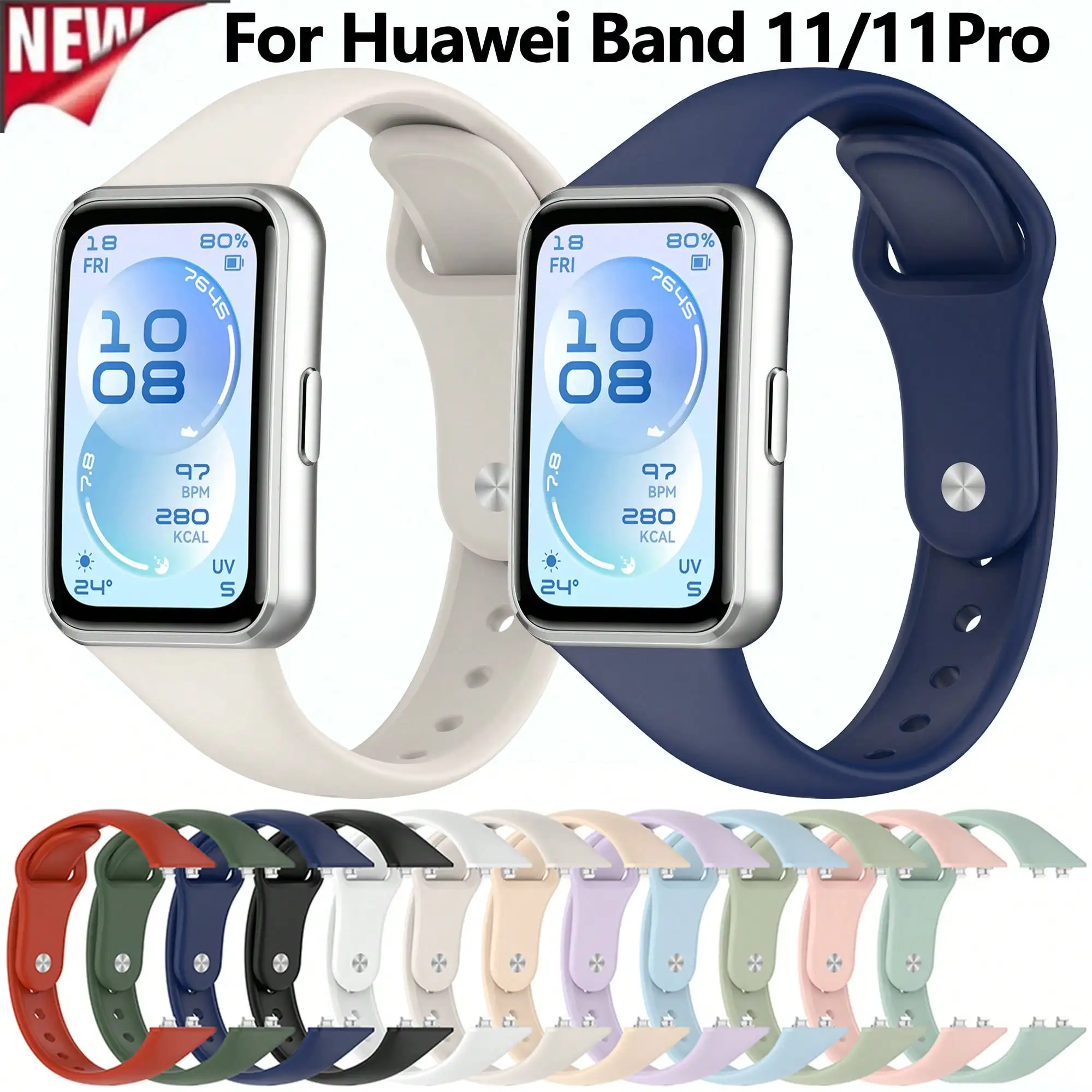 Strap for Huawei Band 11/11 Pro Silicone Watch Band Reverse Buckle Design Durable Comfortable Adjustable for Daily Sports