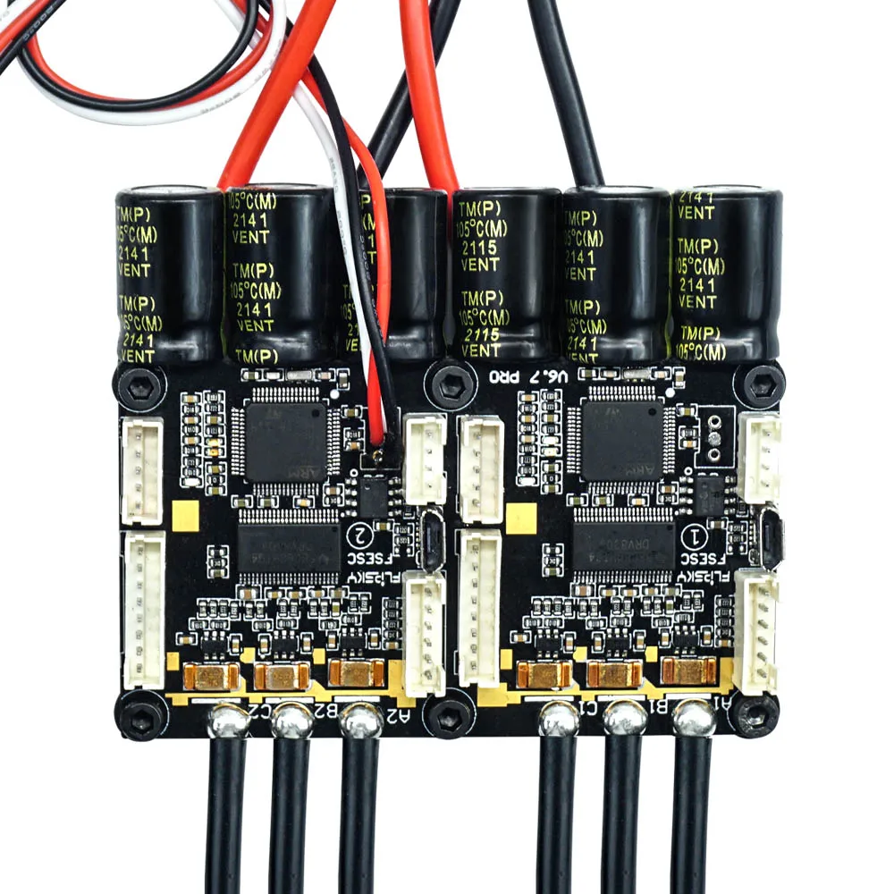 Controlador de velocidad eléctrico FLIPSKY Dual Mini FSESC6.7 PRO 140A con disipador de calor anodizado de aluminio para monopatín eléctrico, 4-12S